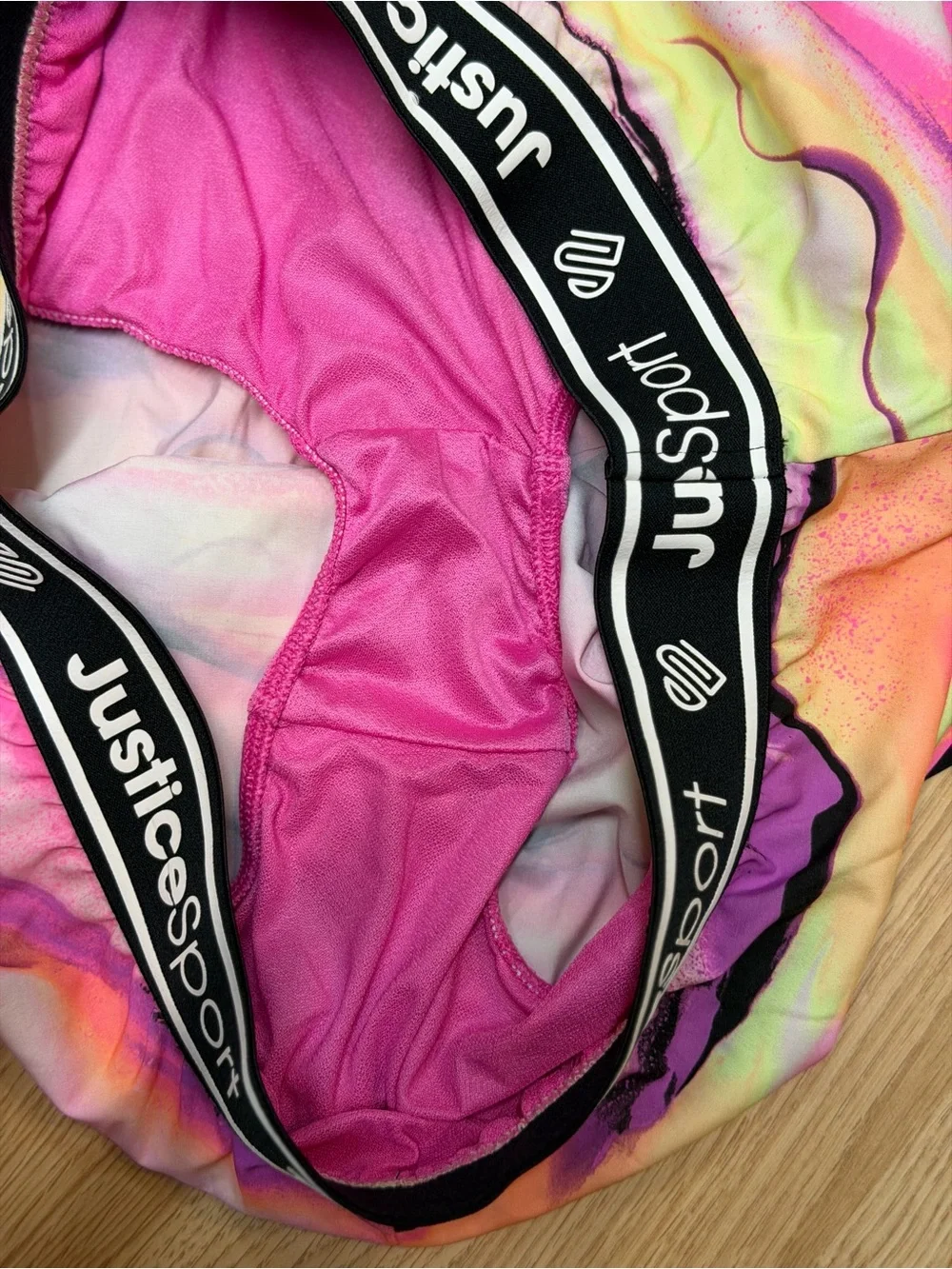 Justice Sport Girls Abstract Neon Running Shorts XL Plus 16P/18P